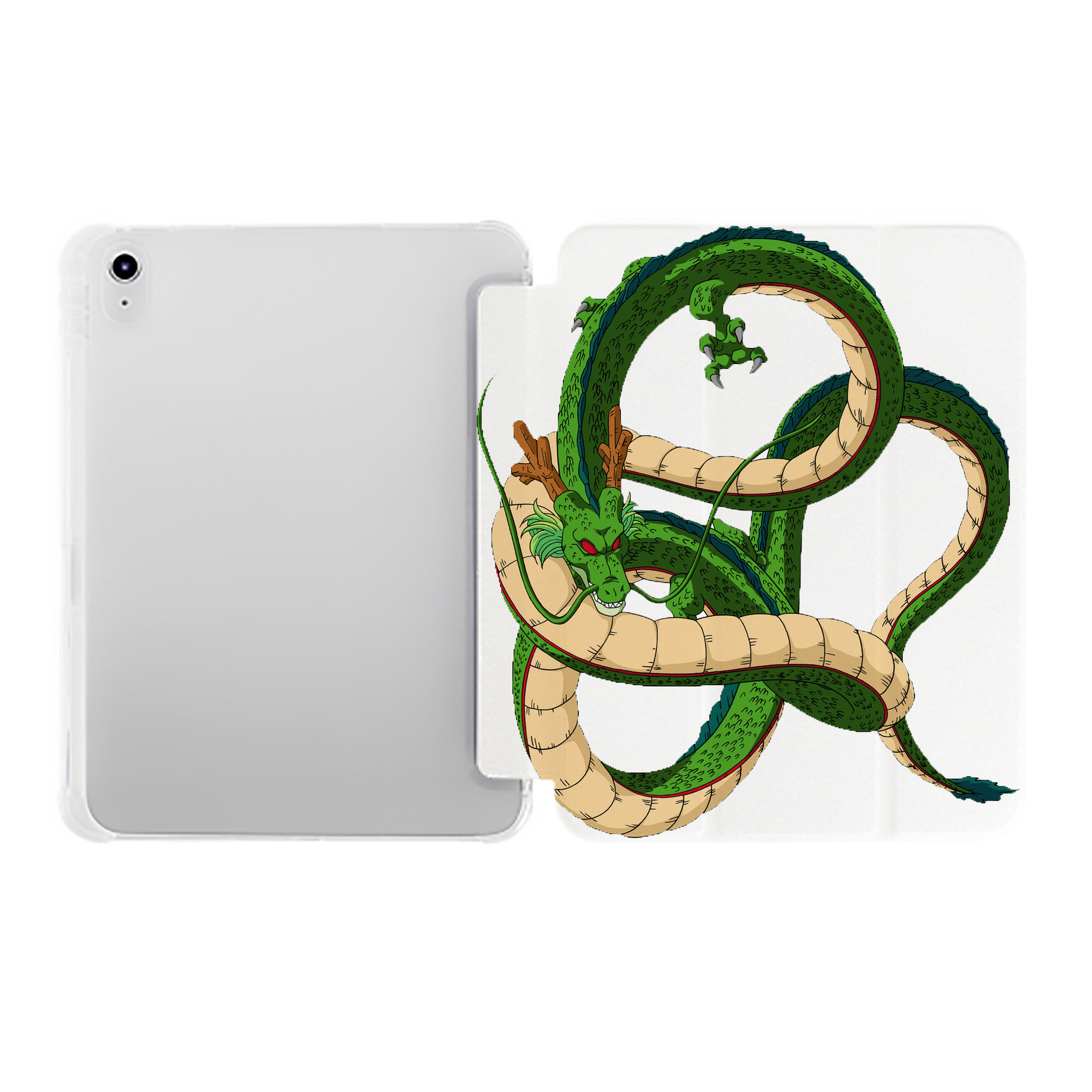（画像用） ドラゴンボール 神龍 シェンロン DRAGON BALL Shenron IPad ケース ペン収納付き 三つ折りスタンド PUレザー×シリコン 対応機種9.5/10.5/10.9インチ